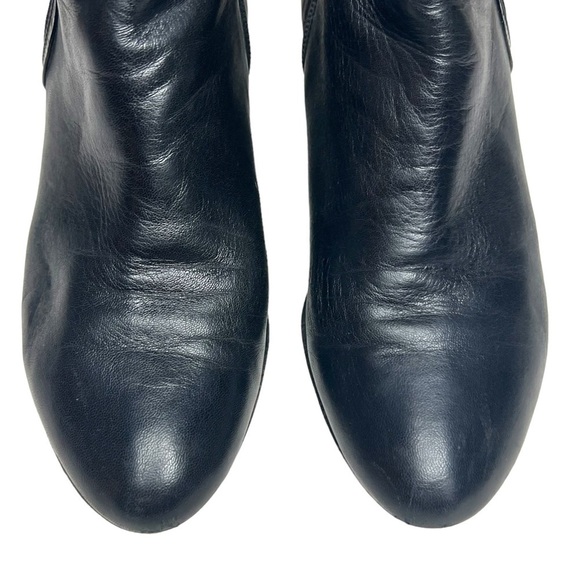 Bruno Magli Leather Wedge Ankle Booties Black with Patent Leather Trim Size EU37 - Picture 13 of 14